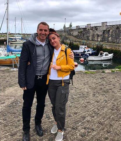 Mischa Rodgers with her father, Brendan Rodgers.